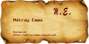 Mátray Emma névjegykártya